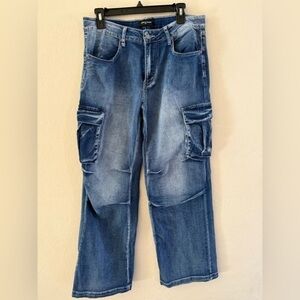 Blue Denim Cargo Jeans